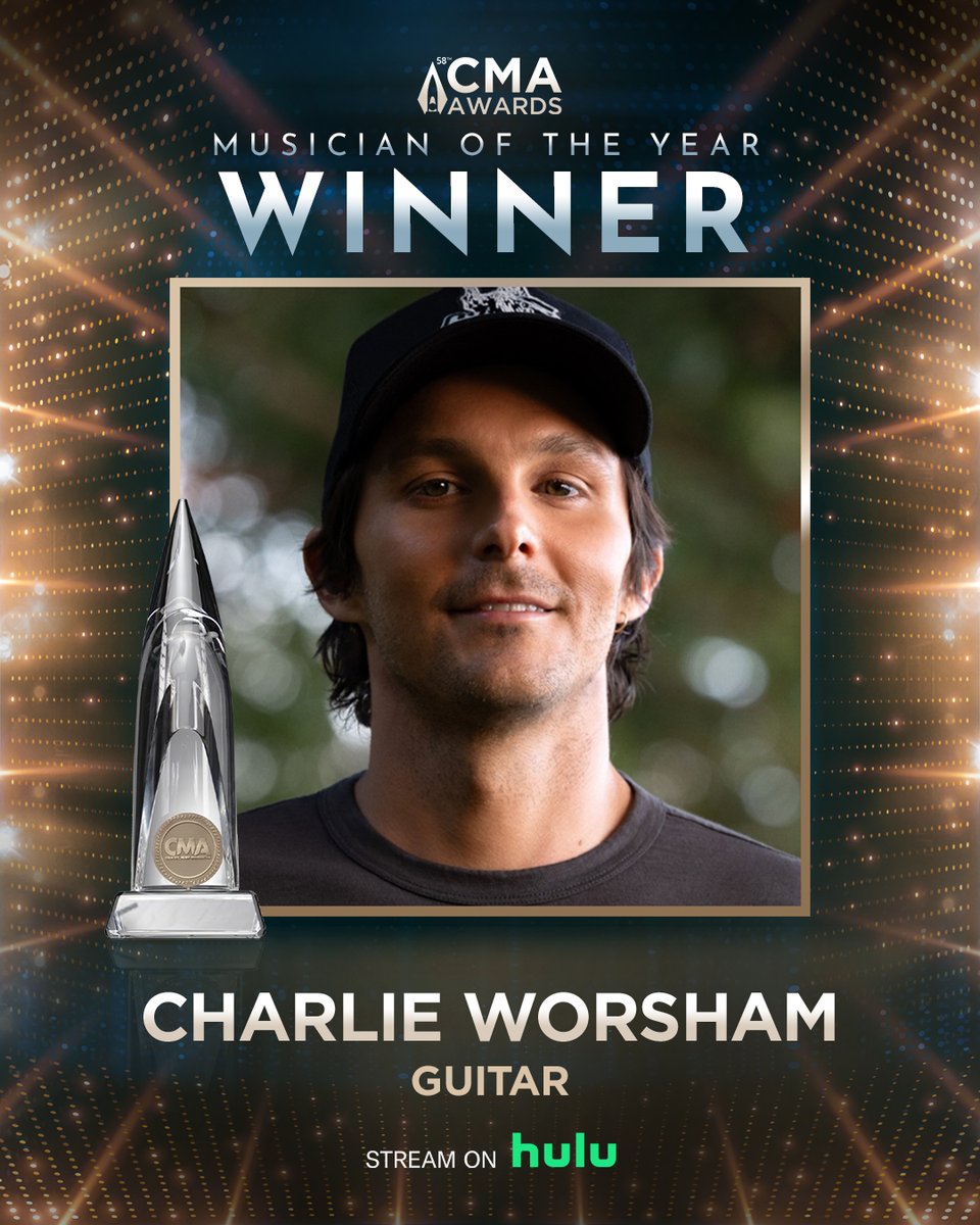 CountryMusic's tweet photo. We are so excited to announce that the #CMAawards Musician of the Year is, @charlieworsham! 🎵 https://t.co/ZzhwTh6PAx
