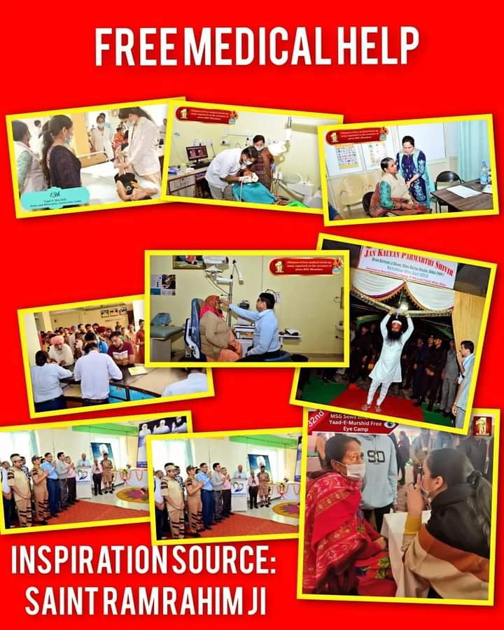 Due to expensive treatment and costly checkups, some people are unable to regain their health. Inspired by Saint Dr MSG Insan, #FreeMedicalCamps are organized for the needy in Dera Sacha Sauda, in these camps every facility is provided free of cost to the needy people.