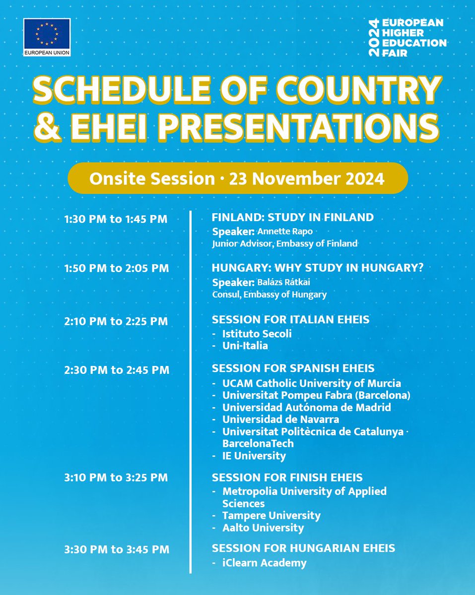 EHEFPhilippines's tweet image. Discover more about your path to success and register for FREE at ehefphilippines.com.✨

#EHEF2024 #PathwaysToExecellence #StudyInEU