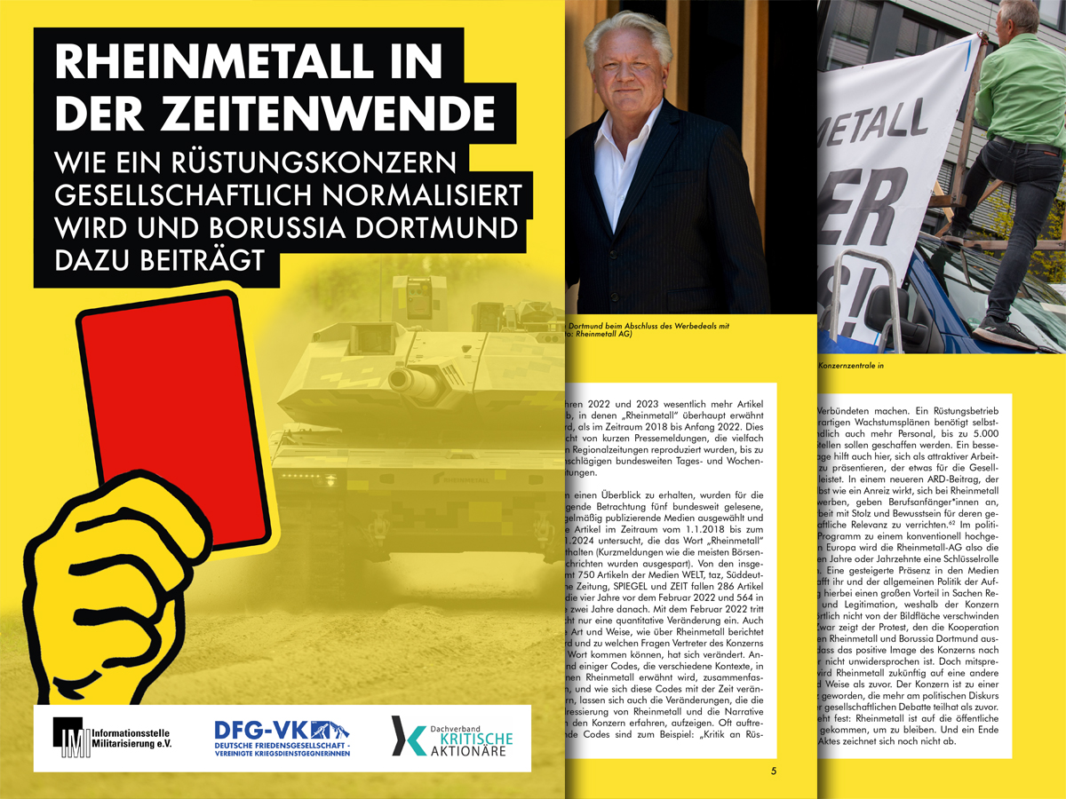 Deutsche Friedensgesellschaft (@dfgvk_bv) on Twitter photo Neue Studie! 📒 Am Sonntag findet die Mitgliederversammlung des <a href="/BVB/">Borussia Dortmund</a> statt und am Tag darauf die Aktionärsversammlung. ⚽️ Der Fußballverein hilft dem Panzerbauer Rheinmetall dabei, Rüstungsgeschäfte salonfähig zu machen. ➡️ dfg-vk.de/studie-borussi… Neue Studie! 📒 Am Sonntag findet die Mitgliederversammlung des <a href="/BVB/">Borussia Dortmund</a> statt und am Tag darauf die Aktionärsversammlung. ⚽️ Der Fußballverein hilft dem Panzerbauer Rheinmetall dabei, Rüstungsgeschäfte salonfähig zu machen. ➡️ dfg-vk.de/studie-borussi…