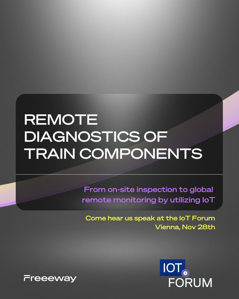 FreeewayIoT's tweet image. 🚆 Join us in just one week for an exciting session on Remote Diagnostics of Train Components!
Featuring:
✨ Thomas Frey, Director Digital Business Transformation, Knorr-Bremse
✨ Harald Fuchs, CEO, Freeeway AG
#IoT #IoTForum2024 #TechTalk