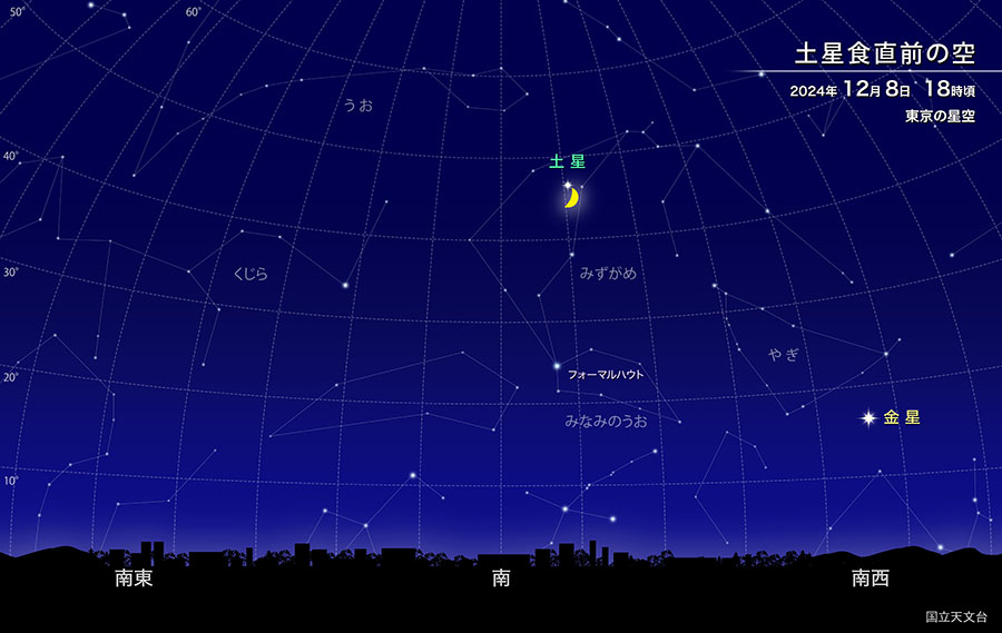 prcnaoj's tweet photo. 🪐ほしぞら情報🌓
暗くなり始めた空で土星が南中しています。8日には上弦直前の月がその土星を隠す #土星食 が起こります
今回の土星食は、日の入り後に暗くなっていく空で起こるため、明るい惑星が月に隠される様子を日本の広い範囲で見ることができます
https://t.co/AGF4zMII4T #国立天文台 https://t.co/3oNU9qWx9T