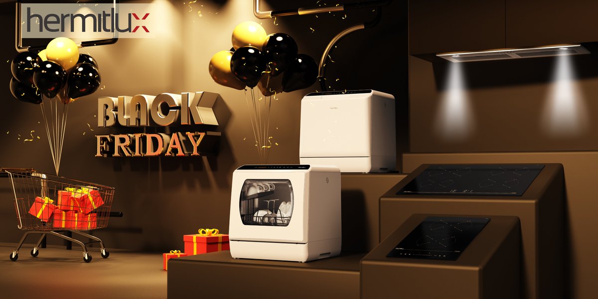 hermitlux_GER's tweet photo. Shoppen bis zum Umfallen: Der Black Friday ist da!🥳🛒

👉https://t.co/Ulzpt7lJrm
#Hermitlux #Geschirrspüler #Dunstabzugshaube #Heißluftfritteuse #Induktionskochfeld #Glaskeramikkochfeld #kleine Küche #Küche https://t.co/8XKsnyiHrK