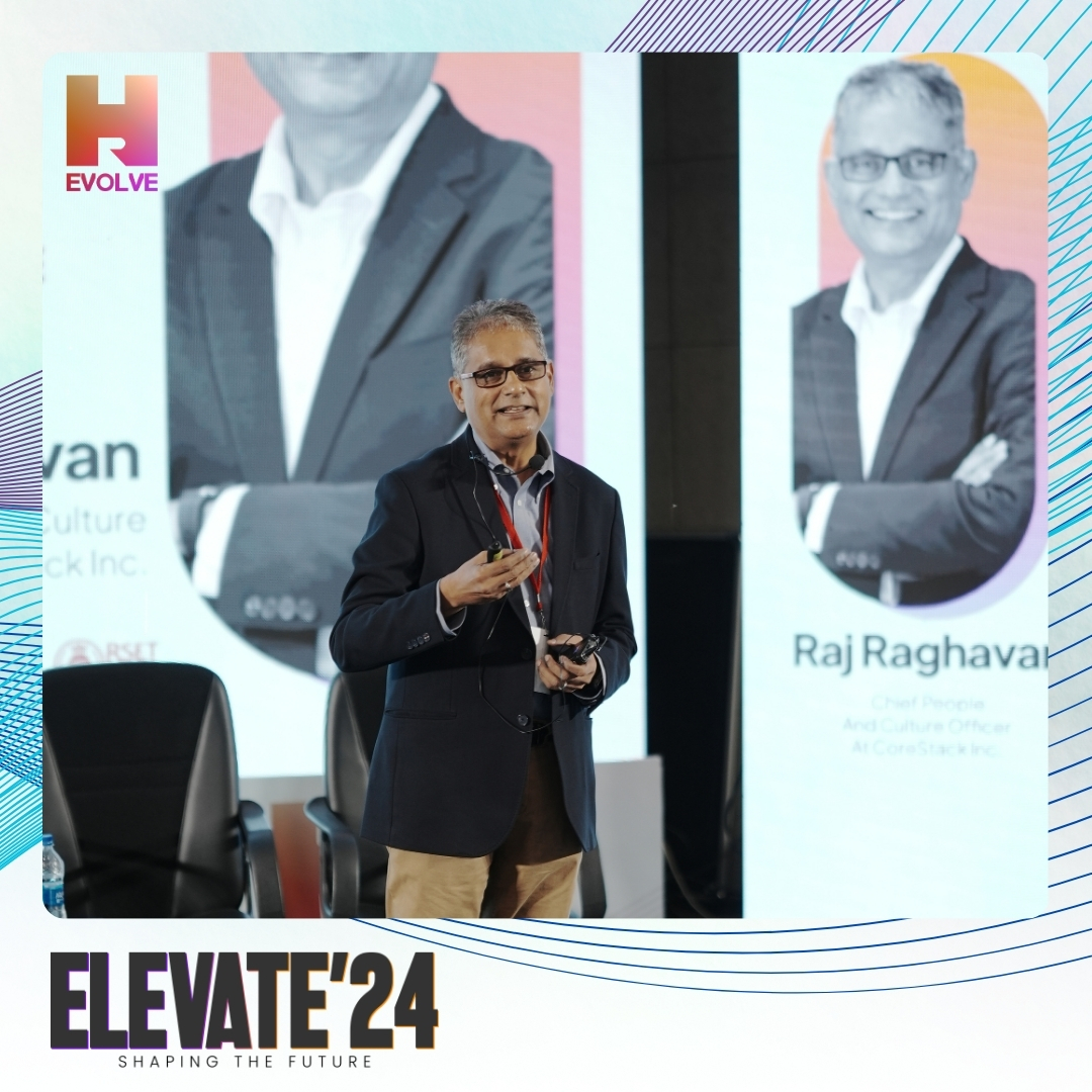 An inspiring keynote at Elevate '24 by Raj Raghavan, Chief People &amp; Culture Officer, CoreStack Inc., on:

"Shaping the Future: Leading with Agility, Innovation, and Purpose."

A visionary take on #HRLeadership! 💡

#HREvolve #Elevate24 #FutureOfWork #HRInnovation