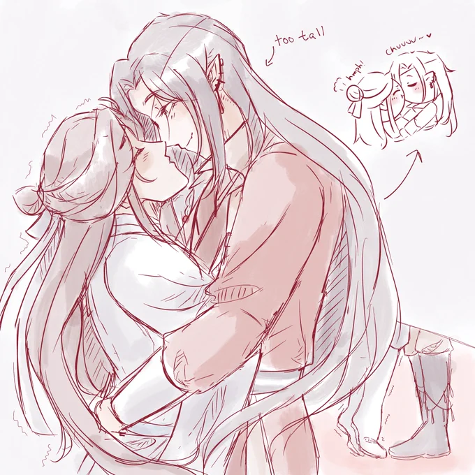 hua cheng likes to tease xie lian a little bit  (a lot)to be short at 178cm.. oh dear.. #hualian #tgcf #花怜 