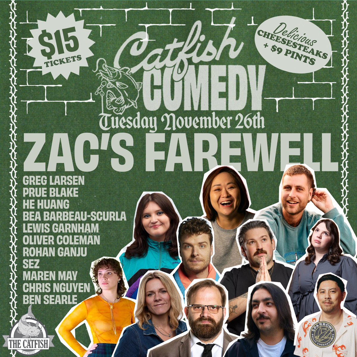 Next Tuesday we have a massive show to farewell our room runner Zac! Zac has worked tirelessly over the last year and a half behind the scenes and on the sound desk to bring you awesome shows! Get down as it’s going to be a huge one!

trybooking.com/events/landing… 🎟️