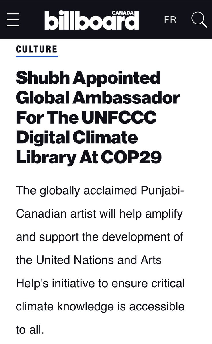 ParambansRomana's tweet photo. Shubh becomes the 1st Indian artist to be named UN Global Climate Brand Ambassador, joins the likes of BTS and Leonardo DiCaprio‼️
You have made all of us proud Shubh‼️
👏💪🏼
#ProudToBeASikh https://t.co/jc9bXUL1LE