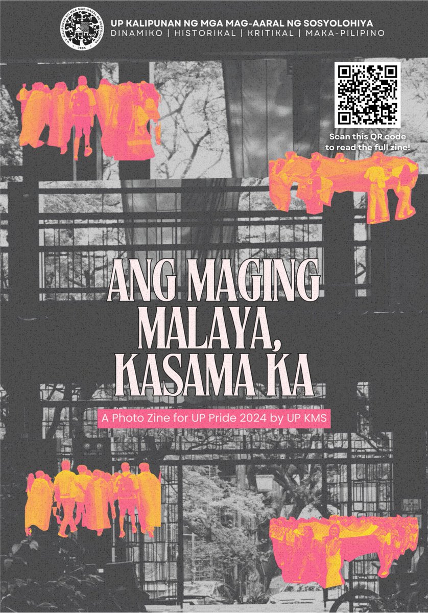 UP_KMS's tweet photo. UP KMS  stands in solidarity with the LGBTQIA+ community, affirming that the celebration and advocacy of Pride is rooted in the vision of a kinder, more inclusive world. ❤🧡💛💙

Read the full UP Pride 2024 zine here: https://t.co/DNCjeeHZVQ

#UPPride2024
#TayoTayo
#EqualityNow https://t.co/xMqKch7xWD