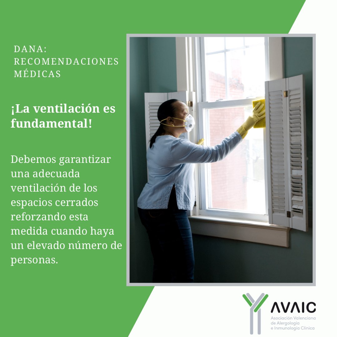 🌬️ Ventilación
🪟 Debemos garantizar una adecuada ventilación de los espacios cerrados reforzando esta medida cuando haya un elevado número de personas.