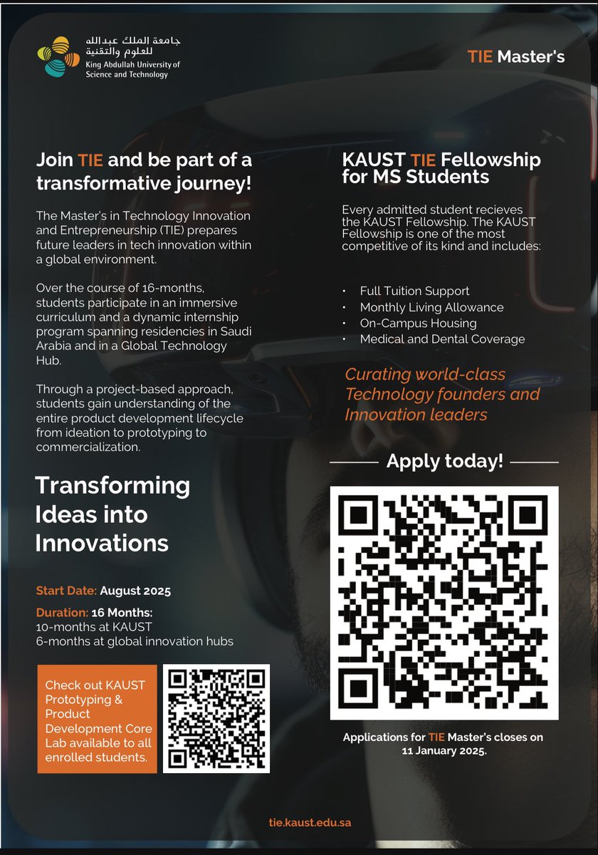 If you’re passionate about shaping the future and creating an impact, come join this exciting journey with similar minded entrepreneurs and divergent thinkers. Come drive innovation and disrupt technology. <a href="/KAUST_News/">KAUST</a> <a href="/KAUSTinnovation/">KAUST Innovation</a> #innovation #Entrepreneur #Tech4All