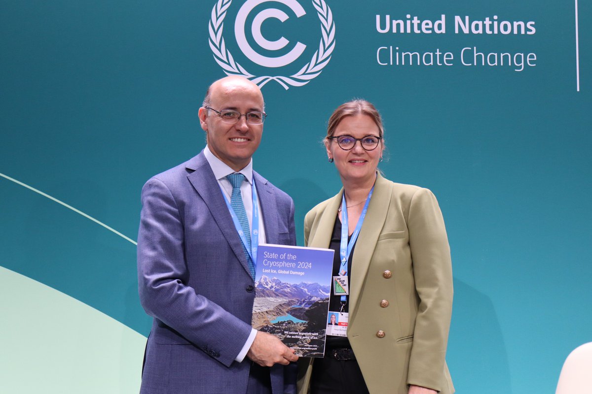 Deeply impactful press conference urging ambitious action at <a href="/COP29_AZ/">COP29 Azerbaijan</a> organized by the Ambition on Melting Ice high-level group in the final week of negotiations.

Julio Cordano <a href="/jcordanos/">Julio Cordano</a> from Chile 🇨🇱 and Helga Barðadóttir from Iceland 🇮🇸 highlight the new 2024 report (below).