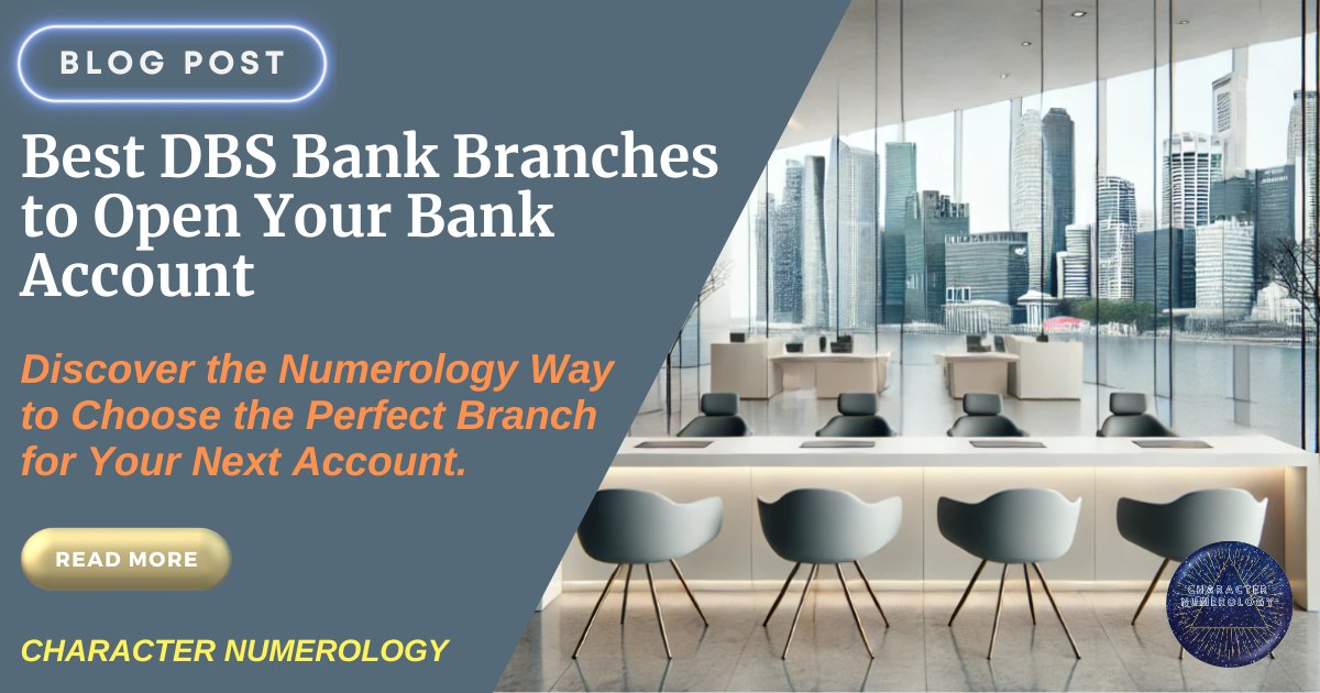 Numerology3943's tweet photo. If you’re a DBS customer, take a moment to review your bank account number and see if it carries auspicious vibrational energy.

Explore this blog post to discover which DBS branches in Singapore are ideal for opening your next bank account!

#characternumerology #numerology #dbs https://t.co/VPQo4u385l