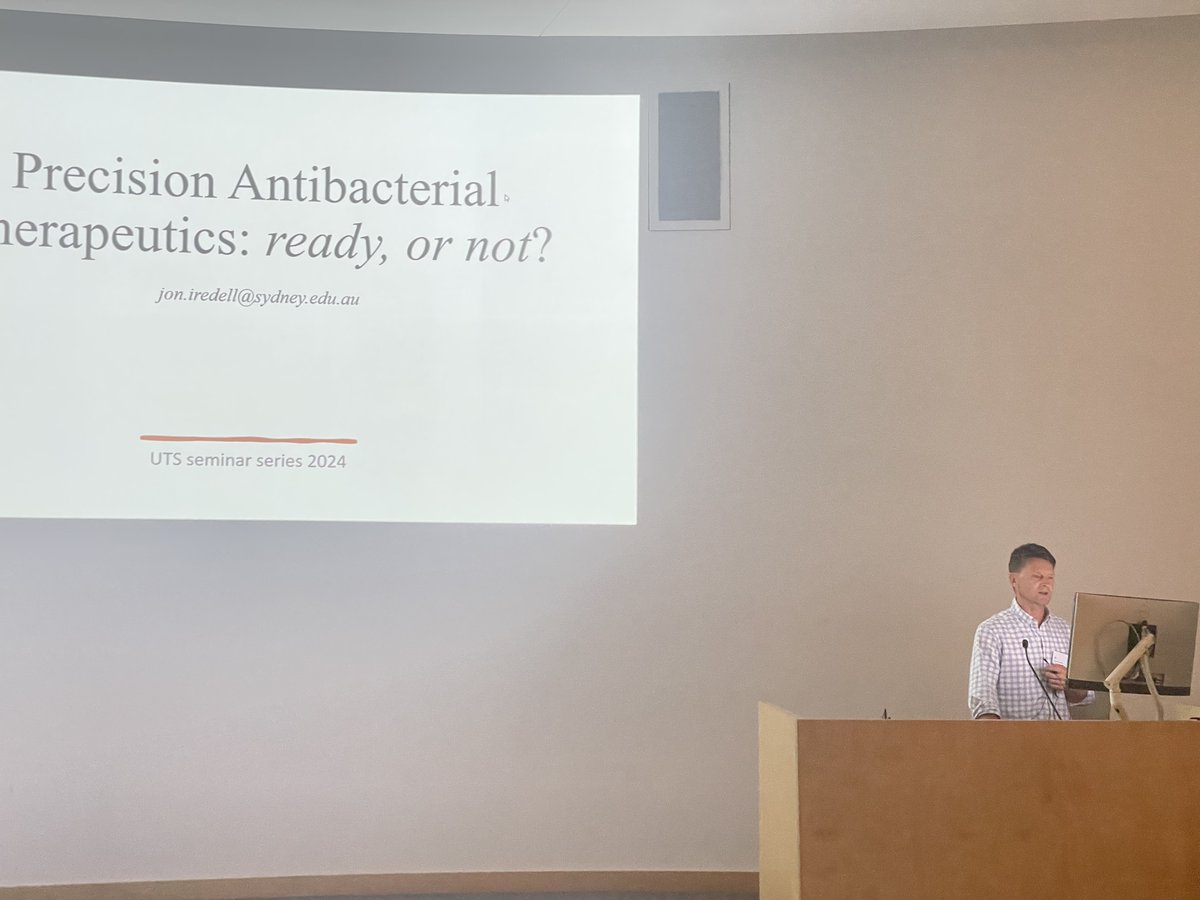 AIMI_UTS's tweet image. Starting session three on drug discovery and alternative approaches, Prof. Jon Iredell @Iredell_Lab of Westmead/USYD, talking about precision therapeutics for the treatment of #AMR
#microbiology