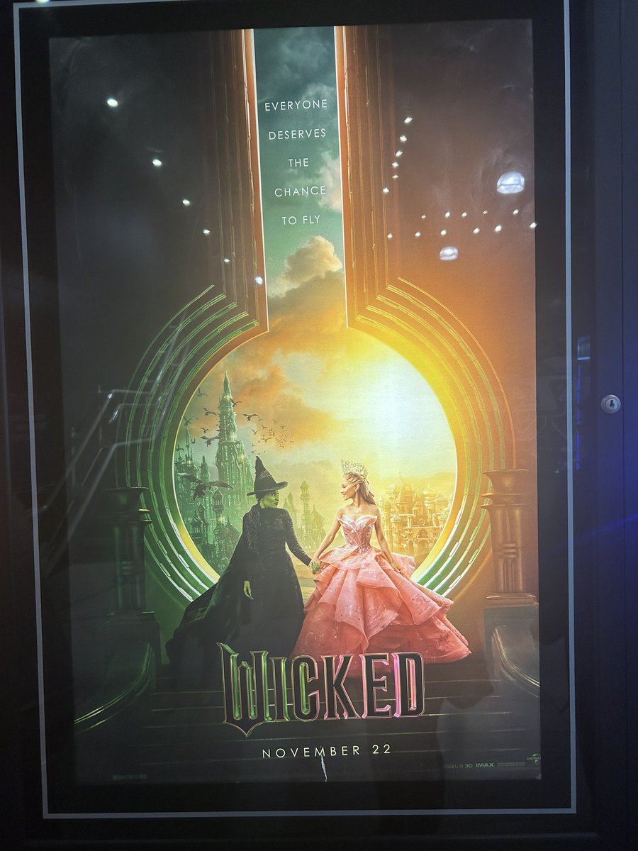 cher_bauer's tweet photo. Wicked was everything! Only disappointment was that I chose to go Early Access to ensure I had a good chance at @cineplex merch and was told everything was sold out. Hope they are getting more cups and buckets! https://t.co/1wtQqxMGPZ