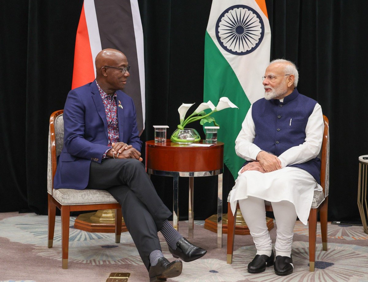 Had a very fruitful meeting with Prime Minister Dr. Keith Rowley of Trinidad &amp; Tobago. We talked about how to diversify trade linkages between our nations. Areas like science, healthcare, education, renewable energy and agriculture offer great potential for cooperation. It is a