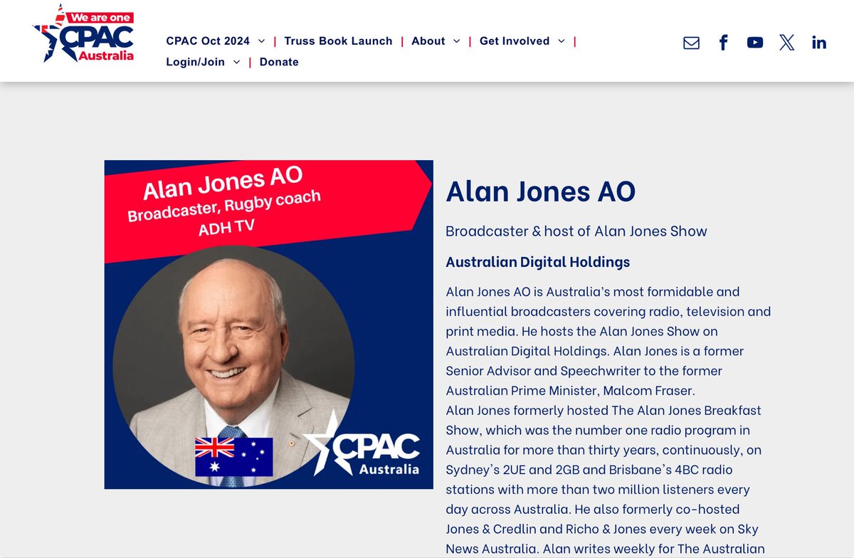 IntBystand's tweet image. Feel free to judge the mouth-breathing, knuckle-dragging, flat-earth, science-dodging nutters of @CPACaustralia by the nature and quality of those they are happy to lionise and promote #AlanJones #auspol