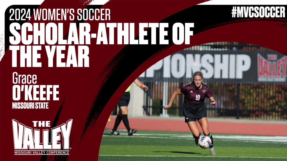 MVCsports's tweet photo. Grace O'Keefe of @MoStateWSOC is named the 2024 MVC Women's Soccer Scholar-Athlete of the Year‼️

Grace has a 4.00 GPA studying in Mechanical Engineering Technology and won the MVC Women's Soccer MVP award❗️

More➡️https://t.co/r28IU9mo0L

#MVCSoccer https://t.co/B6h3gTo4m9
