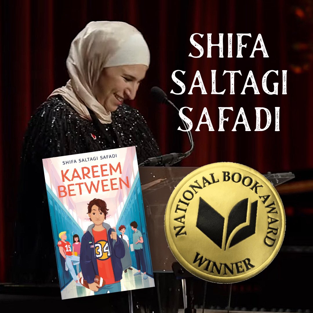 Shifa Saltagi Safadi wins the National Book Award for Young People’s Literature!

Kareem Between

covertocoverchildrensbooks.com/book/978059369…