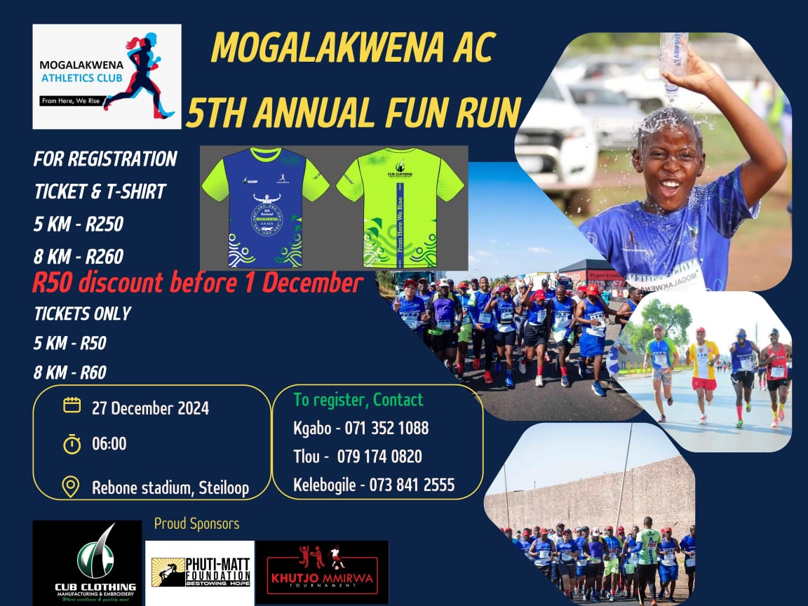 Bo warra ba bitsa ka Rebone Stadium, Steiloop, 27 December 2024. <a href="/CubTrading/">Cub Trading & Embroidery</a>

#FromHereWeRise #ReDiKwena #IPaintedMyRun #TrapnLos #RunningWithTumiSole