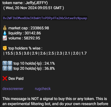 thehunterbaker's tweet photo. last day bot catches..
$fine $griddy $jeffy $fyp #brokeguy $sushi $dp #immortal $40m #chilldog #babyoil $pookie $normie $beetle $sensus $lucas #m2b #chillbull $beagle $damage #chillboy $img $meow $kappy ..
bot updates : https://t.co/EAEvgXXsRK
not financial advice. https://t.co/TDpTG1hzdE