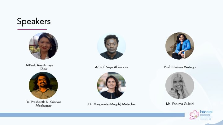 Stephanie M Topp (@globalstopp) on Twitter photo Don’t miss Friday’s #HSR2024 plenary: *knowledge for just health systems* <a href="/4/">w</a>:10PM with:
⭐️ <a href="/seyeabimbola/">Ṣẹ̀yẹ Abímbọ́lá</a>
⭐️Prof. Chesea Watego
⭐️@MagdaMatache & ⭐️<a href="/ev4gh/">EV4GH</a> Fatuma Guleid
☄️Chair: <a href="/AnaAmaya/">Ana B. Amaya 🇸🇻</a>
☄️Moderator: <a href="/prashanthns/">daktre/ಡಾಕ್ಟ್ರೇ</a>
A fitting finale to a big week! Don’t miss Friday’s #HSR2024 plenary: *knowledge for just health systems* <a href="/4/">w</a>:10PM with:
⭐️ <a href="/seyeabimbola/">Ṣẹ̀yẹ Abímbọ́lá</a>
⭐️Prof. Chesea Watego
⭐️@MagdaMatache & ⭐️<a href="/ev4gh/">EV4GH</a> Fatuma Guleid
☄️Chair: <a href="/AnaAmaya/">Ana B. Amaya 🇸🇻</a>
☄️Moderator: <a href="/prashanthns/">daktre/ಡಾಕ್ಟ್ರೇ</a>
A fitting finale to a big week!