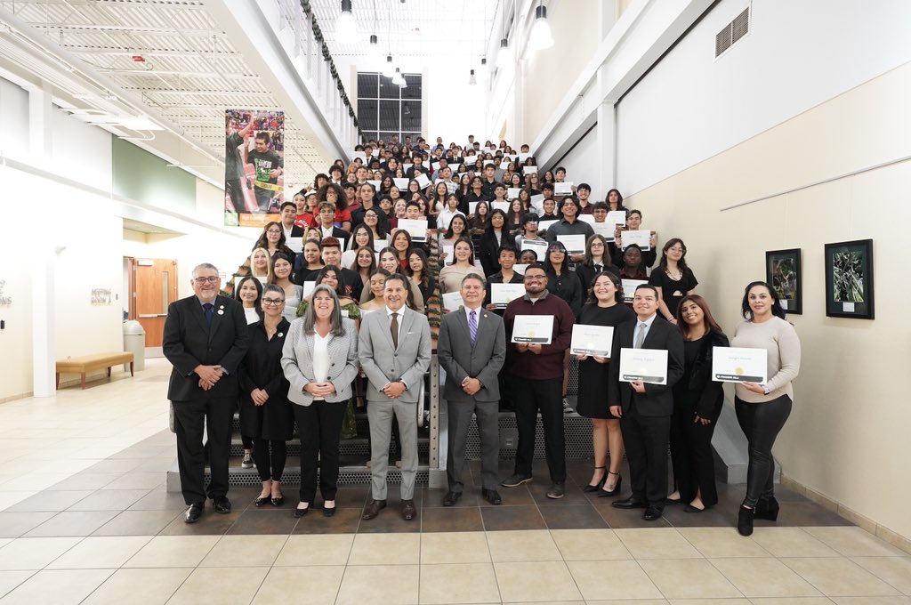 The Board of Trustees honored the El Dorado High School marching band for making their first appearance at the 2024 5A UIL State Marching Band Contest. The band had an outstanding season, earning top honors at the T-Bird and EPISD Marching Invitationals. Congratulations, Aztecs!