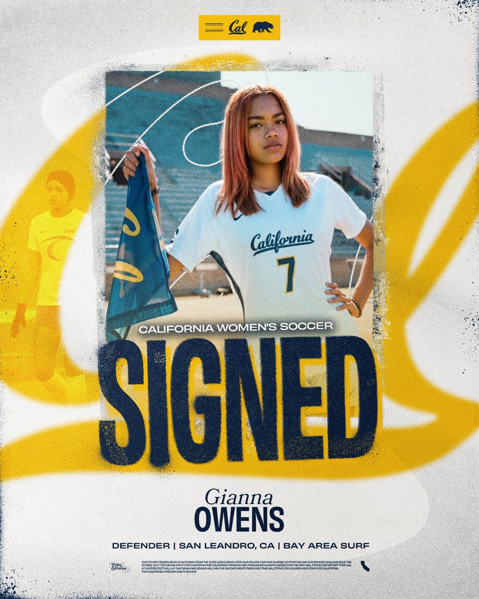 CalWSoc's tweet image. 𝑰𝒏𝒌𝒆𝒅 🖊️🐻

Welcome to the #CalFamily, Gianna Owens!

#GoBears