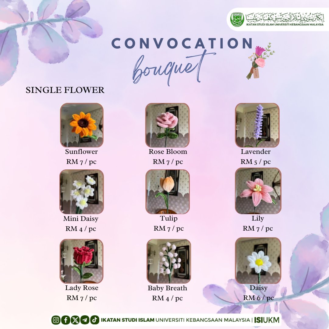 ISIUKMofficial's tweet photo. Convo dah nak dekat😱‼️Mana nak cari Bouquet untuk sahabat2, abang kakak ni ??😵‍💫

🌷Harga bermula dari serendah RM3-RM7 untuk setiap kuntum 
🌷Pilihan gabungan bunga bermula dari RM10-RM25 jeee
🌷Tempahan secara Pre-Order
🌷 Boleh request wish card✨ https://t.co/wgVmXXRcAv