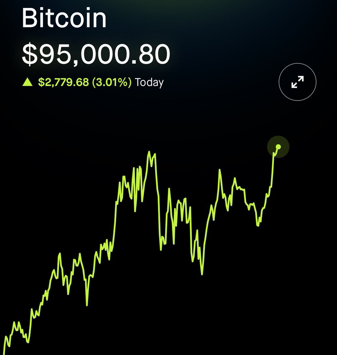 Bitcoin hit a new all-time high of $95,000 and is $5,000 away from $100,000.