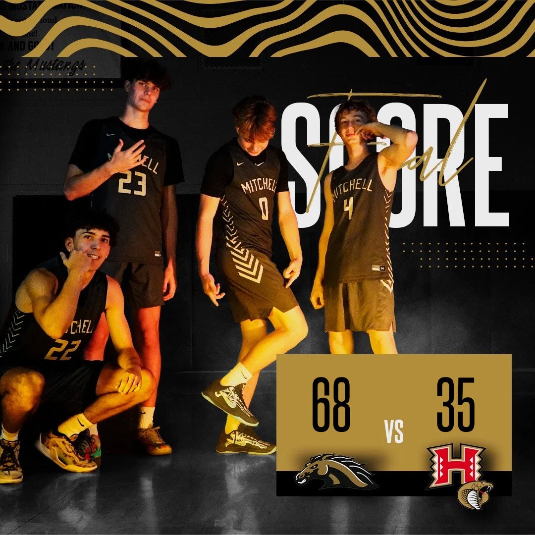 jwmhs_hoops's tweet photo. Final! 

Mitchell 68 - Hudson 35

Stat Leaders 📊

Eli Wilson - 28pts
@EliWilson_0 

Cam Herzek - 11pts
@2025cam 

Mason Starr - 10pts 

#mitchellhoops #pew #2-0 https://t.co/dHchHxsCDA