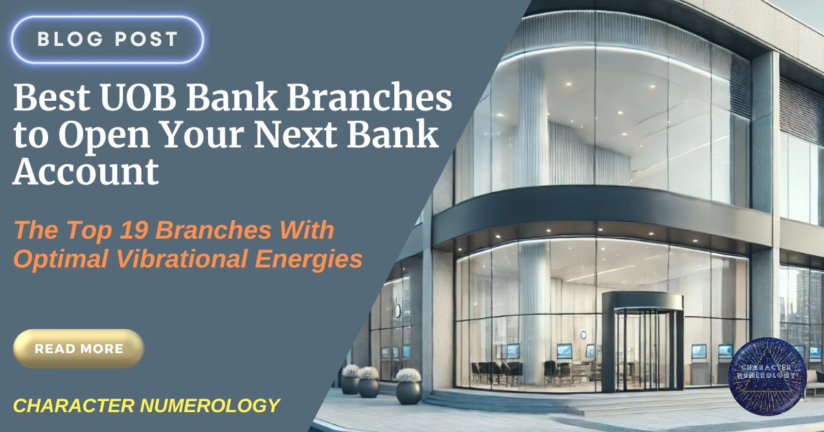 Numerology3943's tweet photo. Are you a UOB customer? Does your bank account number carry positive vibrational energy?

Your account is the guardian of your finances, so having harmonious numbers matters! Discover the best UOB branches in Singapore to open an account aligned with numerology.

🔗 Link Below. https://t.co/NcCVYZQGif