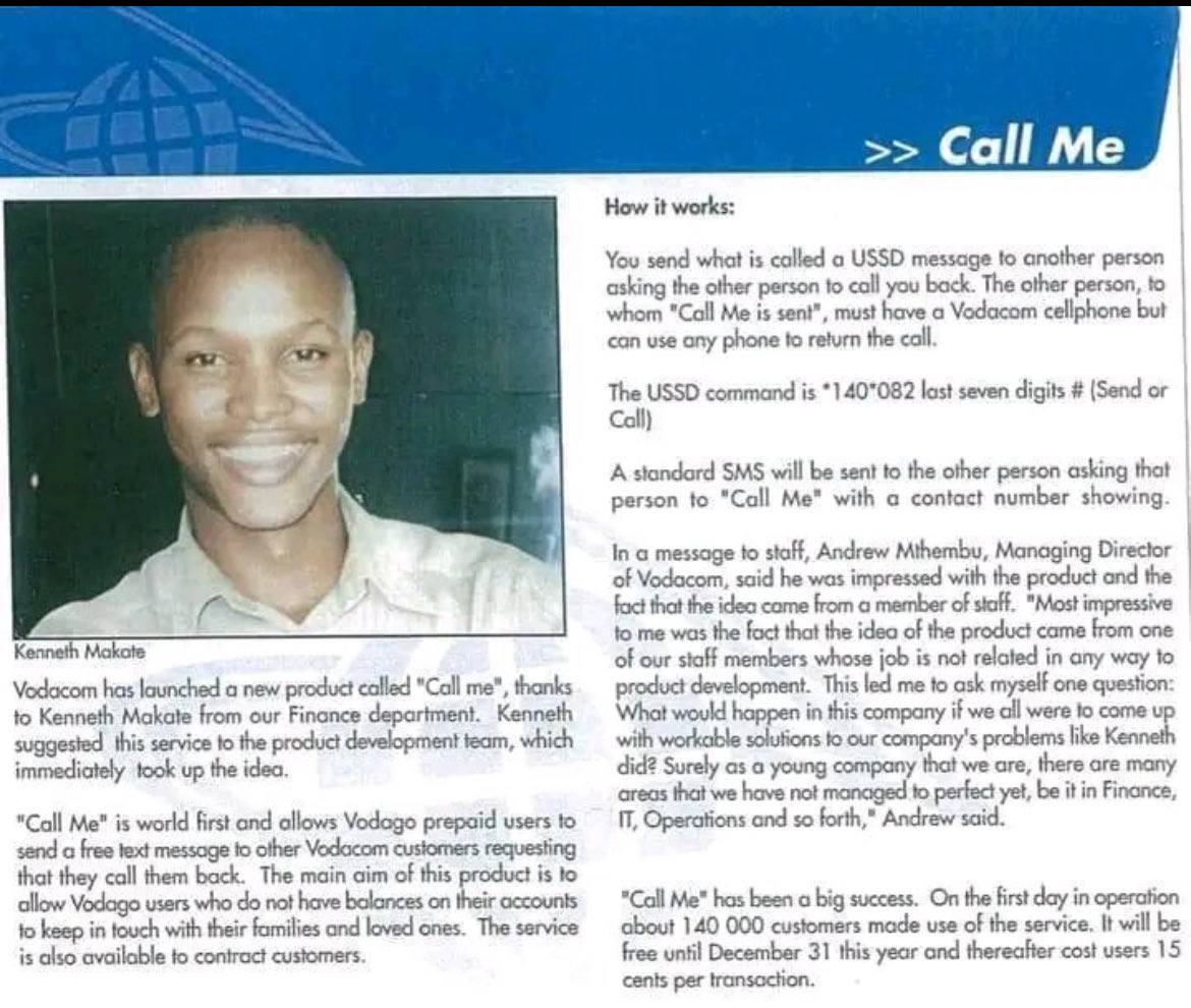 makate_nkosana's tweet photo. On this day in 2000, this young man presented a proposal for “CALL ME” to Vodacom. TODAY, 24 years later, he will appear before ⁦@ConCourtSA⁩ to finalise the matter. Happy Anniversary “CALL ME”. https://t.co/2BUVuEbjpN