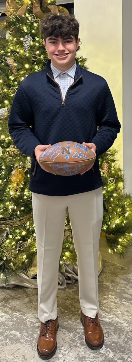 NtownFootball's tweet photo. Congratulations to Brendan Farrell, he is now Norristown High School All-Time leading passer with 3451 yards and 28 TD for his career. https://t.co/EqrmLG7mfW