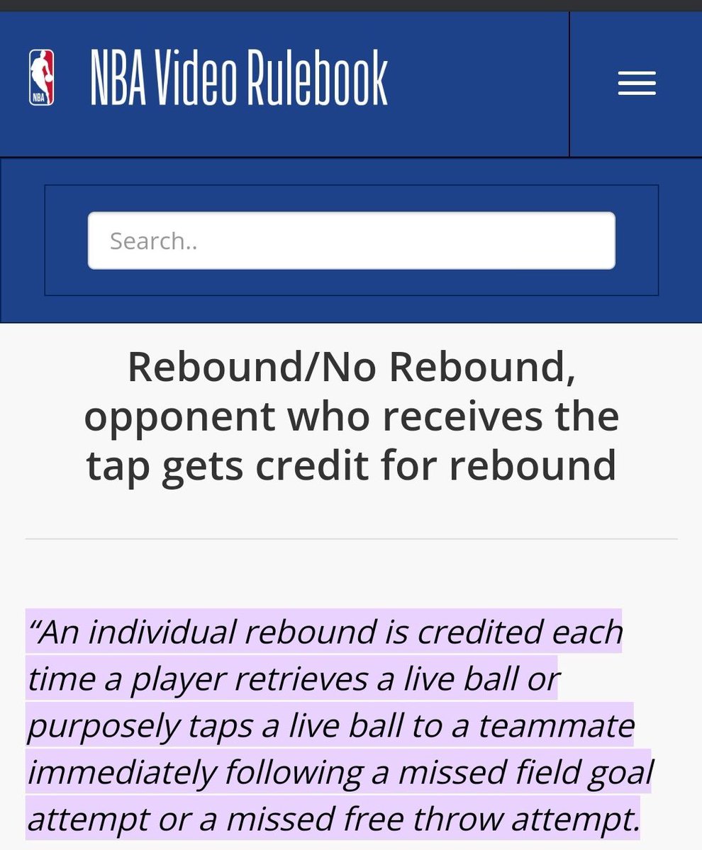Dear <a href="/nbastats/">NBA.com/Stats</a> this is a clear rebound tip from Vucevic.