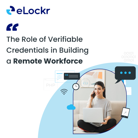 e_lockr's tweet photo. Remote work brings flexibility, but verifying skills &amp; qualifications can be a challenge. Verifiable credentials simplify hiring—secure, fast, and seamless.

The future of hiring is here. Explore more: https://t.co/Lo5Pu33pvw

#eLockr #RemoteWork #HRTech #FutureOfWork https://t.co/FzflYvDodZ