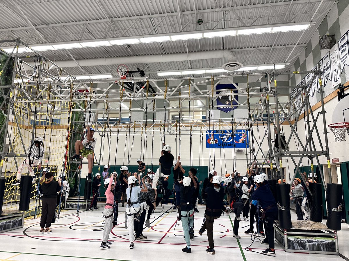 We transformed our gym into an action-packed climbing jungle gym! Junglesport lets students master rope climbing basics safely, building strength, confidence, and technique. Indoor training sets the stage 4 skillful, safe outdoor adventures. <a href="/PNeerja/">Neerja</a>  <a href="/MrsRituSingh/">Ritu Singh (Ahuja)</a> Mariana V.