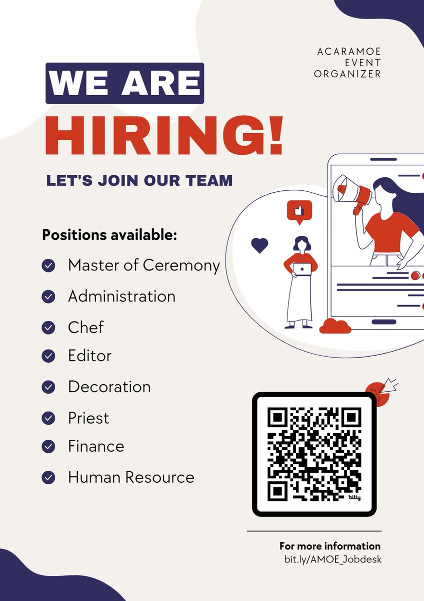 ㅤ
ㅤWe are inviting enthusiastic individuals to seize the opportunity to fill our vacant positions and become part of our Event Organizer team.
ㅤ