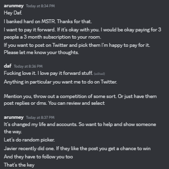 dafster17's tweet photo. Thanks to $SPY $SPX $ES $ES_F $BTC but $MSTR as the standout

Due to our crushing $MSTR

We have a long-standing member that BANKED SO HARD that they have asked if it were ok to pay it forward with covering 3 "Random people" 3 month memberships

Absolutely unreal thing for them to day

They have asked that it be 100% random

You are required to like and retweet the tweet. That is all. This something I have never done but it is their request

So if you would like to be in the random Draw on Sunday for a free 3 month membership.

Like and retweet and Follow me!!!!

Super big shout out to @arunmey and dont be shy to give a follwo as well 

Very Very cool to do and out of nowhere!!!!!