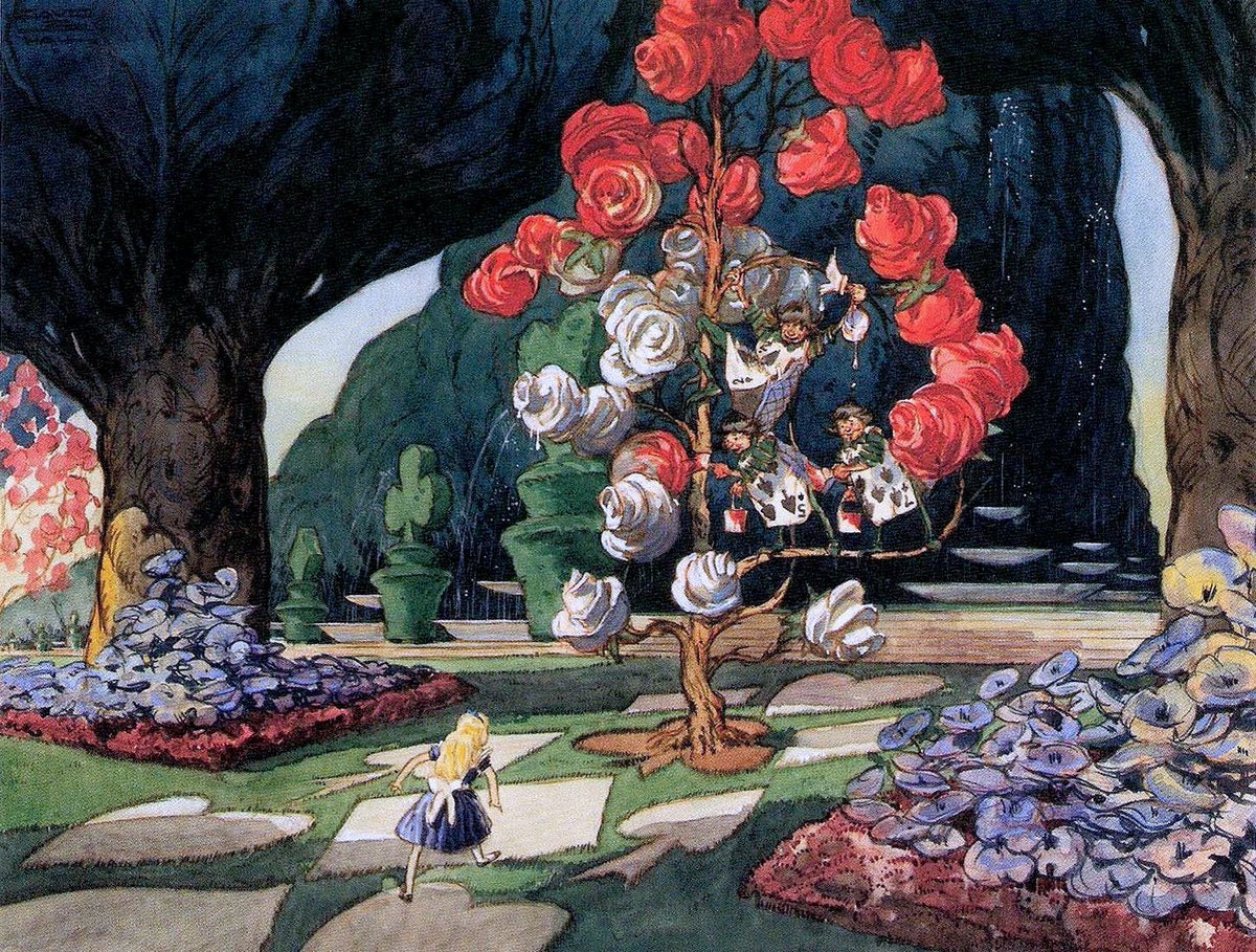 Concept art by David Hall for Alice in Wonderland (1951), dir. Clyde Geronimi, Wilfred Jackson and Hamilton Luske, Walt Disney Productions