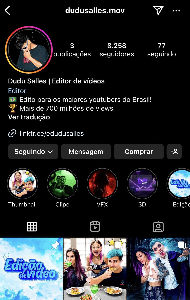 Me sigam no instagram! Estou postando bastante conteúdo sobre edição, tenho certeza que você vai curtir❤️🙏🏼

instagram.com/dudusalles.mov/