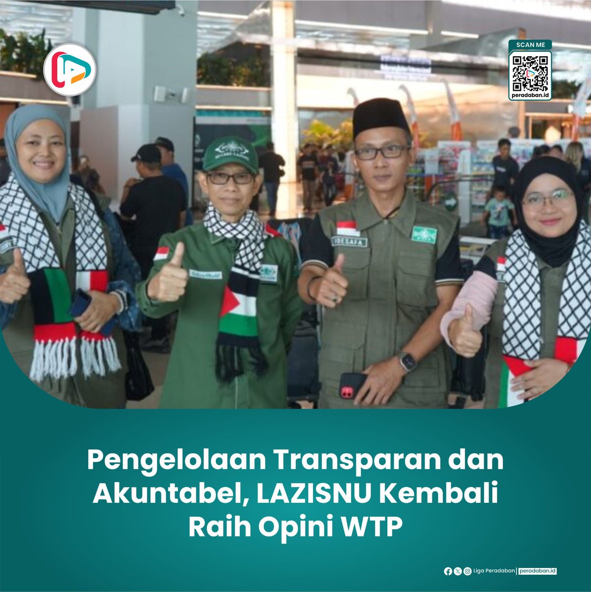 Pengelolaan Transparan dan Akuntabel, LAZISNU Kembali Raih Opini WTP

Pemberian predikat ini sebagai bentuk pengakuan atas transparansi dan akuntablilitas lembaga dalam mengelola dana zakat, infak, dan sedekah (ZIS). 
peradaban.id/pengelolaan-tr…