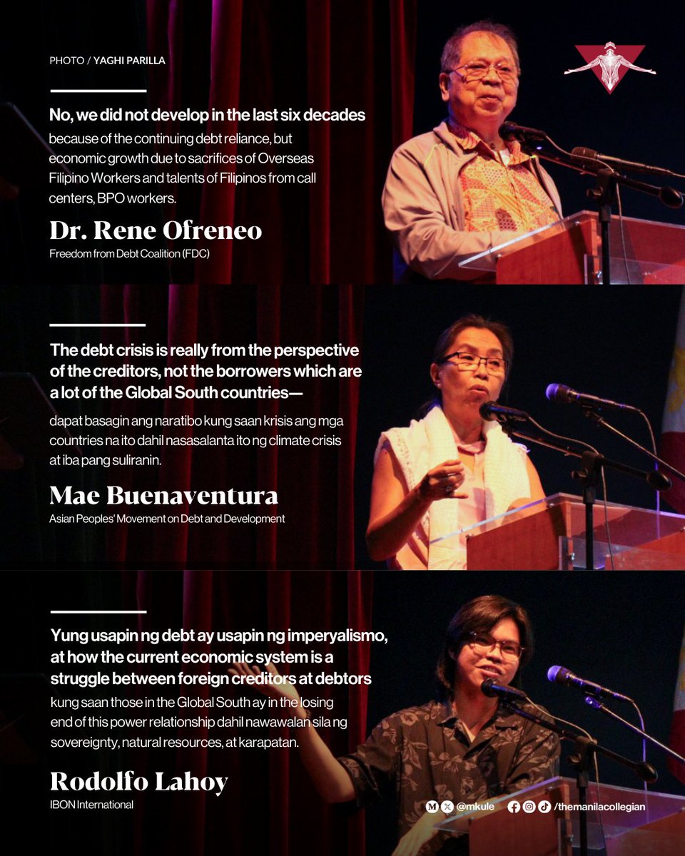mkule's tweet photo. LOOK: At the Beyond Figures: Deconstructing Debt and Dependence in the Global South forum hosted by the @UPMDevSoc, three speakers discussed how debt perpetuates global inequalities.

#ReconfigurationAndResistance2024
#DevStudWeek2024
#TatakDevStud https://t.co/OiaXdD1ig7