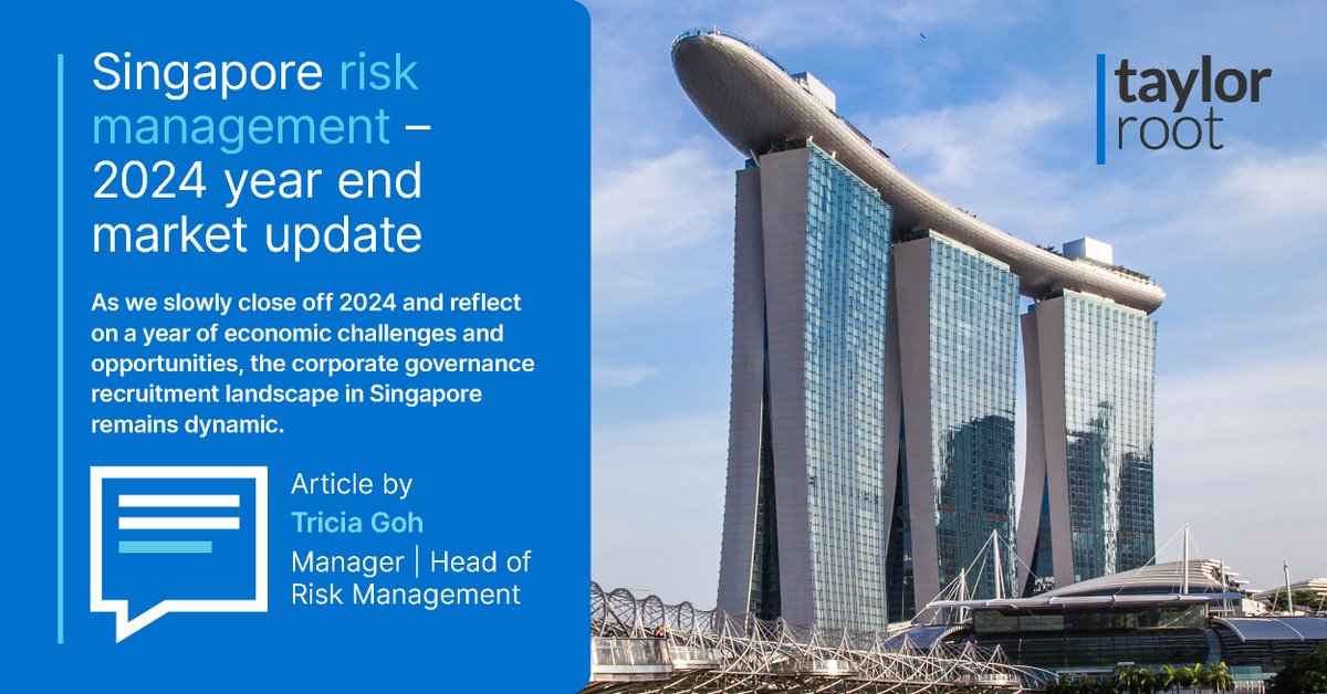 TaylorRootLegal's tweet image. The risk management industry in Singapore is witnessing notable changes and shifts both in recruitment and salary trends. Click to read more &amp;gt; eu1.hubs.ly/H0dTTzQ0

#Singapore #Riskmanagement #TaylorRoot