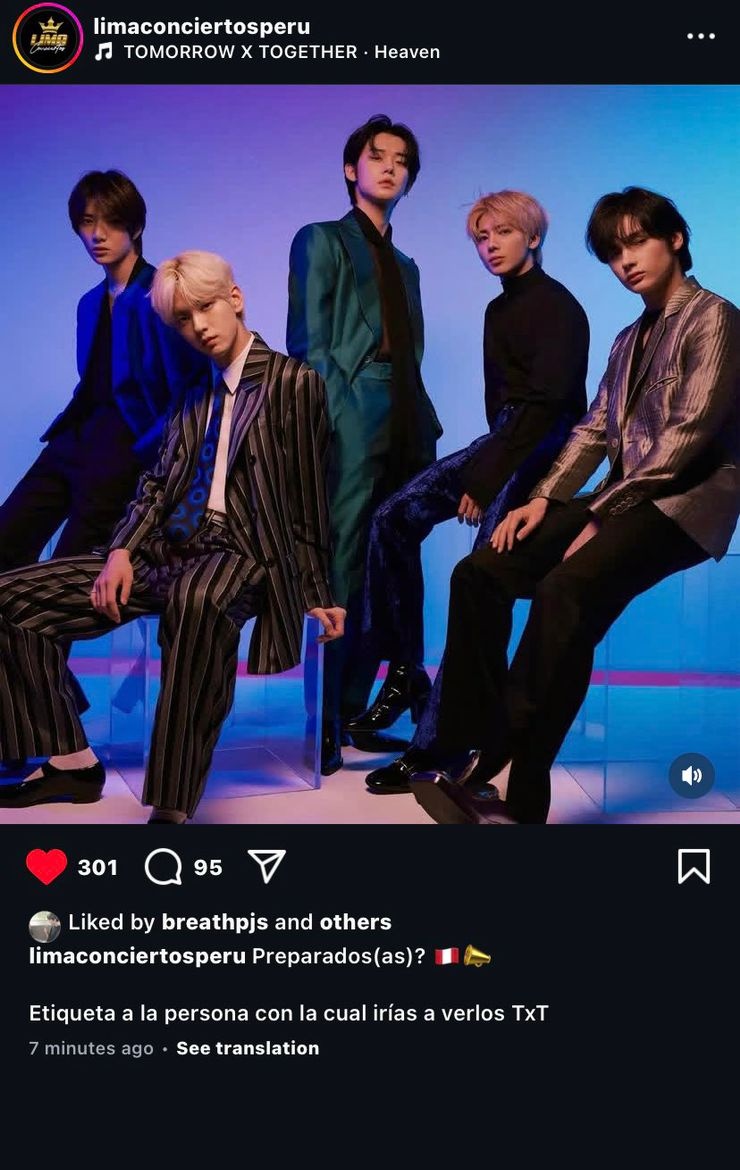 soob1nsgf_'s tweet photo. Me estás diciendo que los mismísimos TXT van a venir a Perú???? 😭 TXT EN PERÚ???? https://t.co/jBgGWBLscK