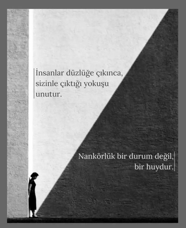 İnsanlar düzlüğe çıkınca sizinle çıktığı yokuşu unutur.
Nankörlük bir durum değil, 
bir huydur.