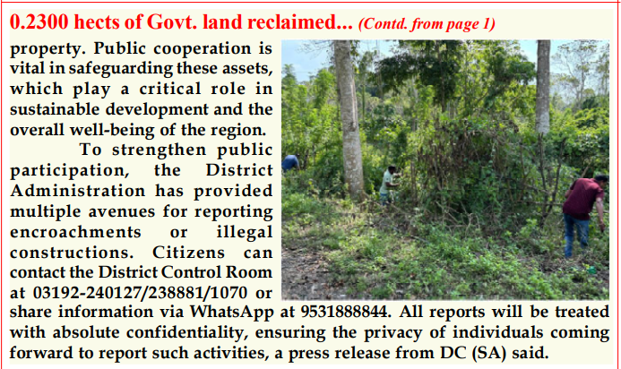 MediaRN_ANI's tweet photo. #ZeroTolerance
#NewAndamans
@DcSouthandaman carried out an eviction drive, reclaimed 0.2100 hectares of encroached land at #Hutbay village #LittleAndaman and 0.0200 hectares at #Bimblitan village #SriVijayaPuram to its rightful state. General Public strongly urged to refrain from encroaching upon Govt land and contribute collective effort to maintain the integrity of public property.