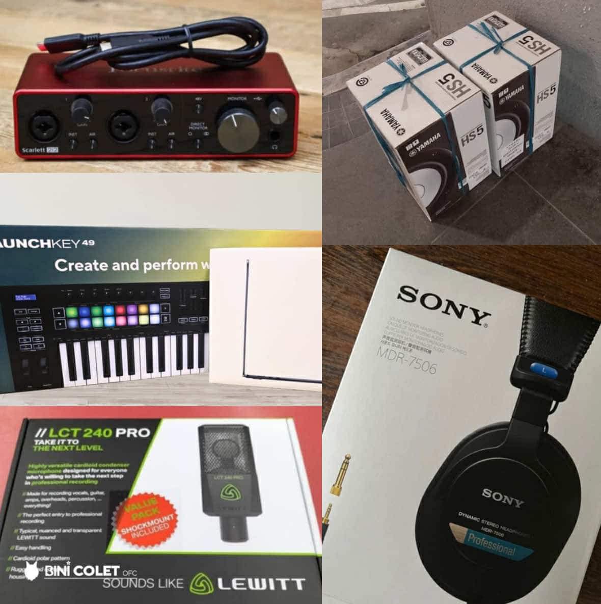 For Colet's birthday, she received a condenser microphone, an audio interface, monitor headphones and speakers.  Following BINI's successful 3-day concert in Araneta, she was also gifted a 49-key MIDI keyboard and laptop loaded with a licensed music program and sound libraries.