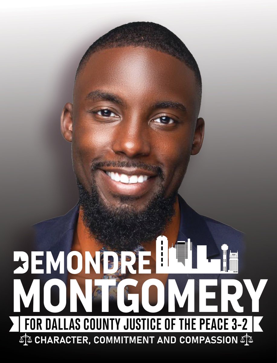 dreforjudge's tweet image. After contemplating and prayer I am thrilled to announce that I have decided to run for Dallas County Justice of The Peace 3-2 in 2026. Follow me in my journey as I run to be the youngest elected Judge in the State of Texas!