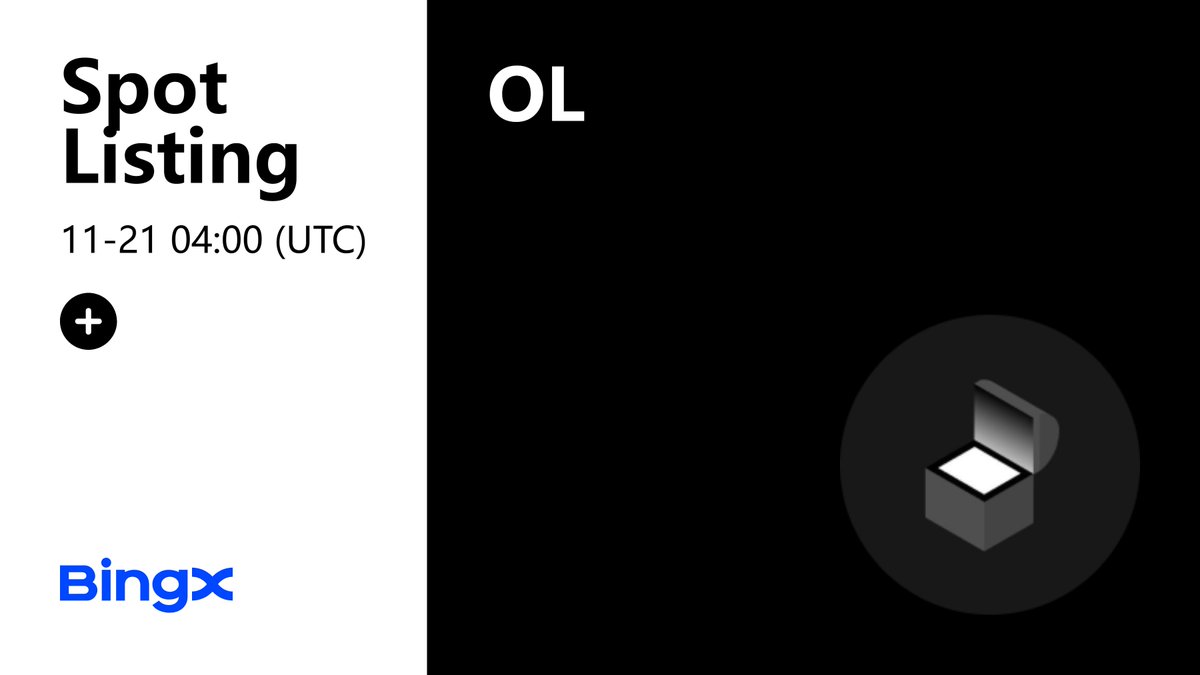 Make sure you've got space in your inventory becuase Open Loot ($OL) Coin is going to be listed on BingX Spot <a href="/OpenLoot/">Open Loot</a> ⚔️ 

Deposit: 2024-11-21, 03:00:00 (UTC)
Trading: 2024-11-21, 04:00:00 (UTC)
Withdrawal: 2024-11-21, 04:00:00 (UTC)

Learn More: bit.ly/3OjO3nj