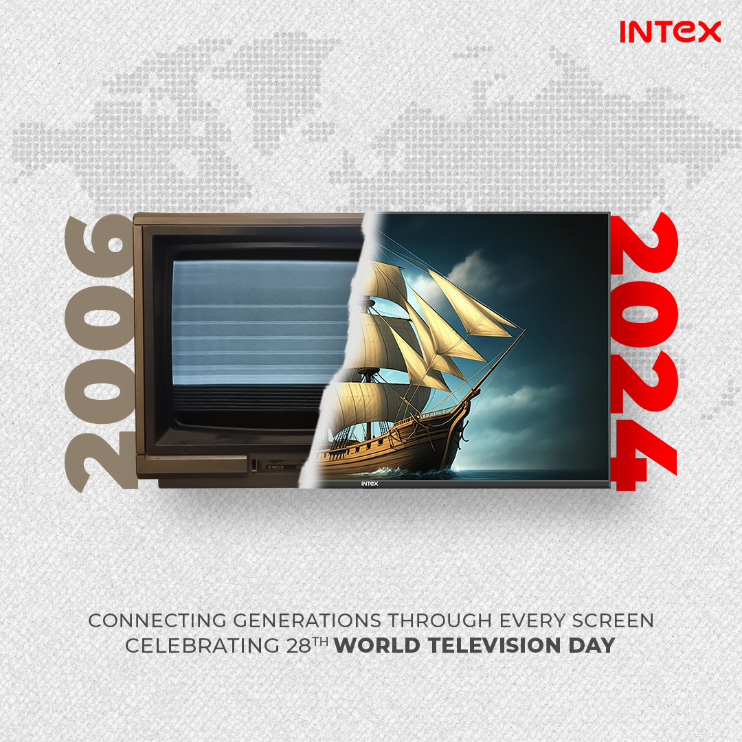 IntexBrand's tweet photo. From our first screen to your favorite scenes, we’ve grown together! 📺✨

#HappyWorldTVDay #TelevisionJourney #Explore #TBT #GenNxt #Intex https://t.co/ZjV38jpsYG